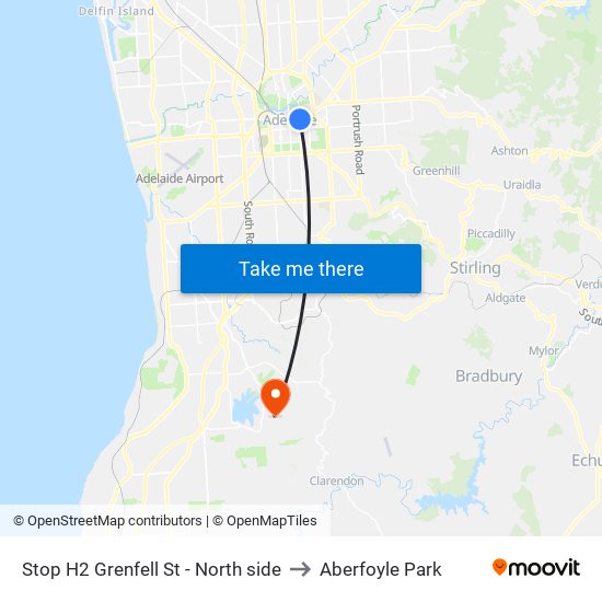 Stop H2 Grenfell St - North side to Aberfoyle Park map