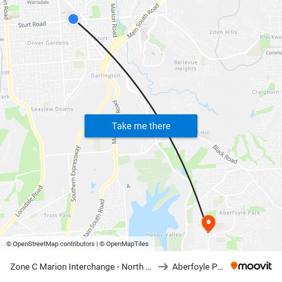 Zone C Marion Interchange - North side to Aberfoyle Park map