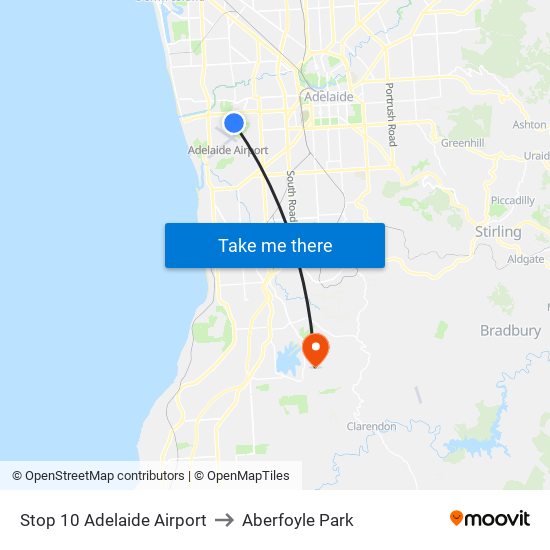 Stop 10 Adelaide Airport to Aberfoyle Park map