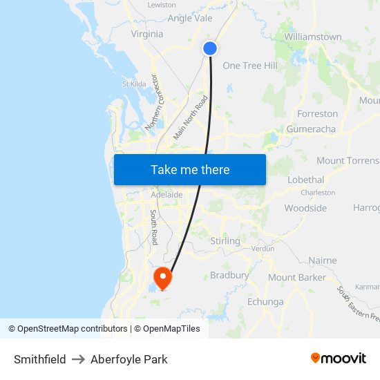 Smithfield to Aberfoyle Park map