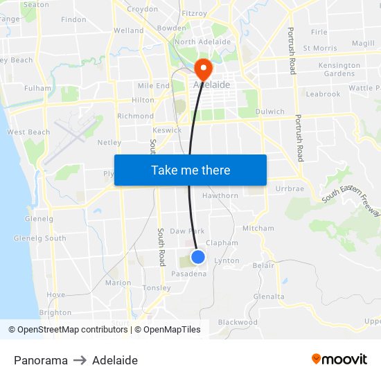 Panorama to Adelaide map