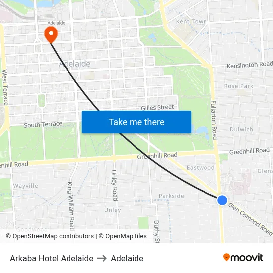 Arkaba Hotel Adelaide to Adelaide map