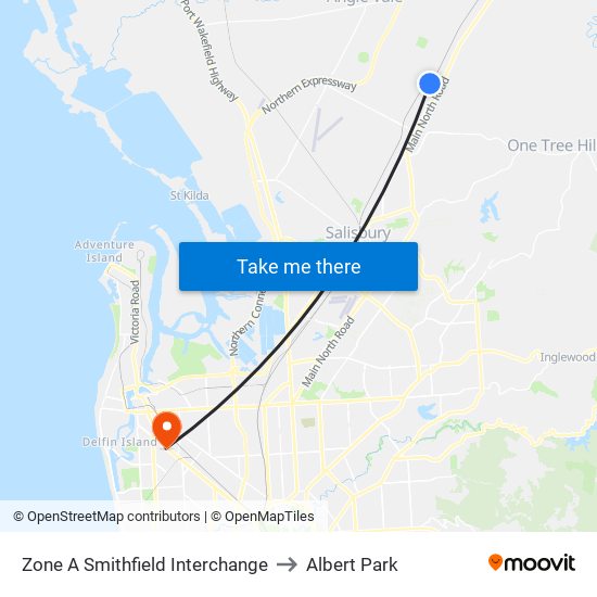 Zone A Smithfield Interchange to Albert Park map