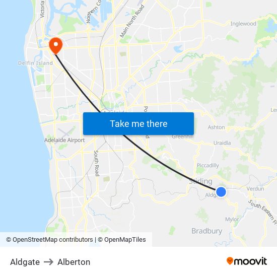 Aldgate to Alberton map