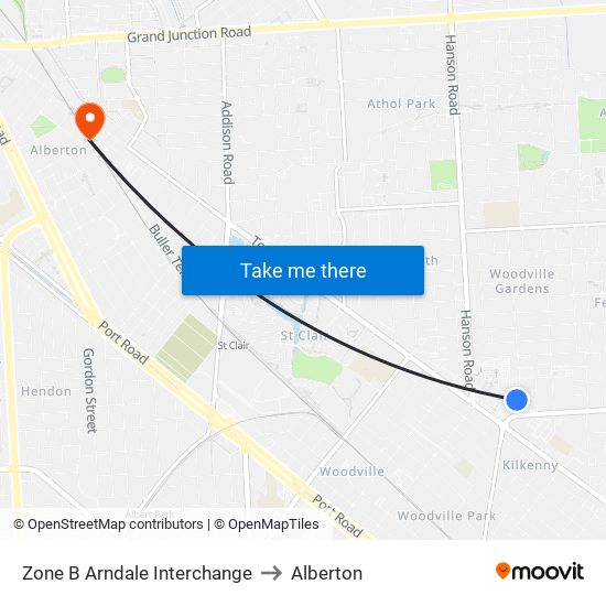 Zone B Arndale Interchange to Alberton map