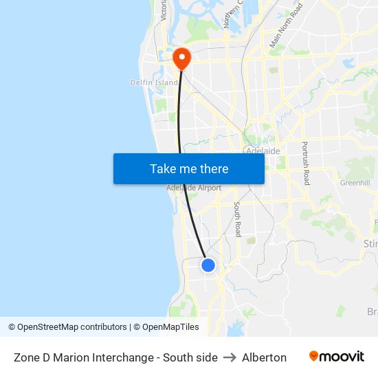 Zone D Marion Interchange - South side to Alberton map