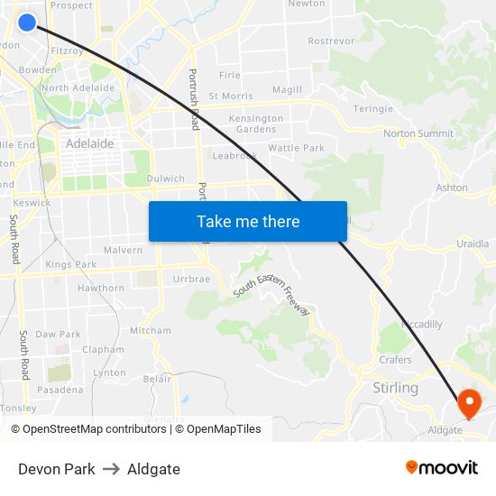 Devon Park to Aldgate map