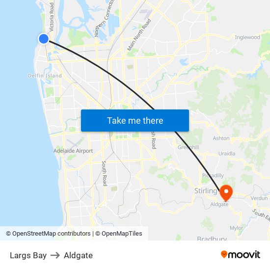 Largs Bay to Aldgate map