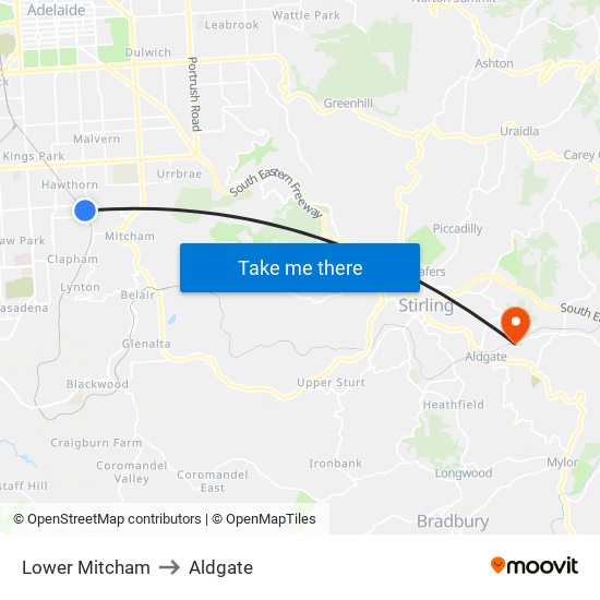 Lower Mitcham to Aldgate map