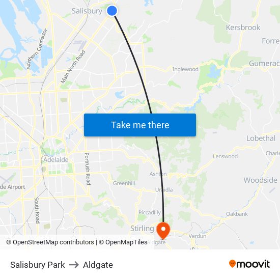 Salisbury Park to Aldgate map