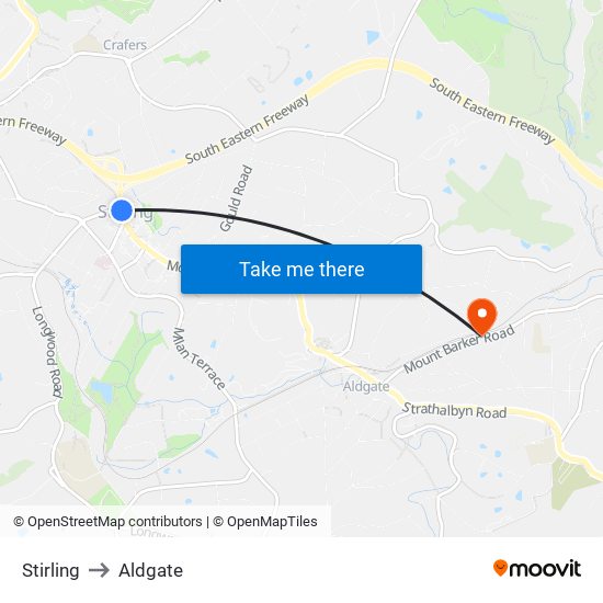 Stirling to Aldgate map