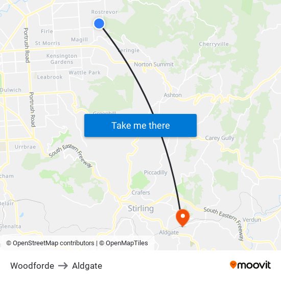 Woodforde to Aldgate map