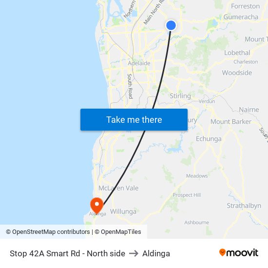 Stop 42A Smart Rd - North side to Aldinga map