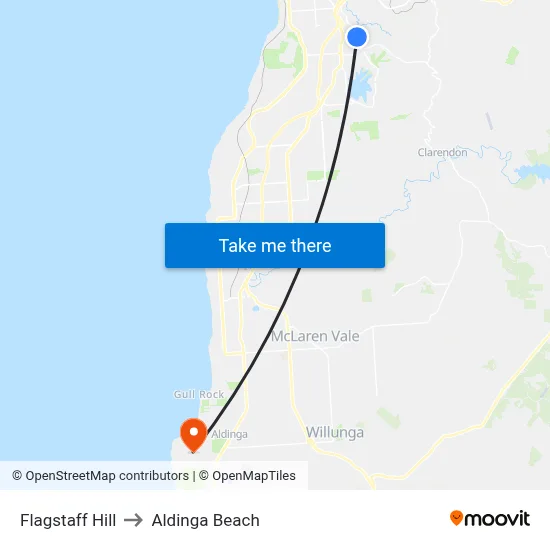 Flagstaff Hill to Aldinga Beach map