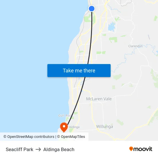 Seacliff Park to Aldinga Beach map