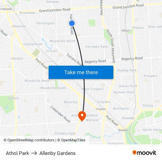 Athol Park to Allenby Gardens map