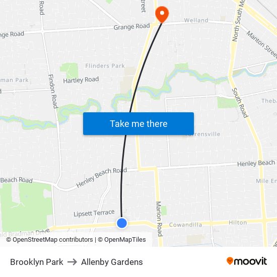Brooklyn Park to Allenby Gardens map