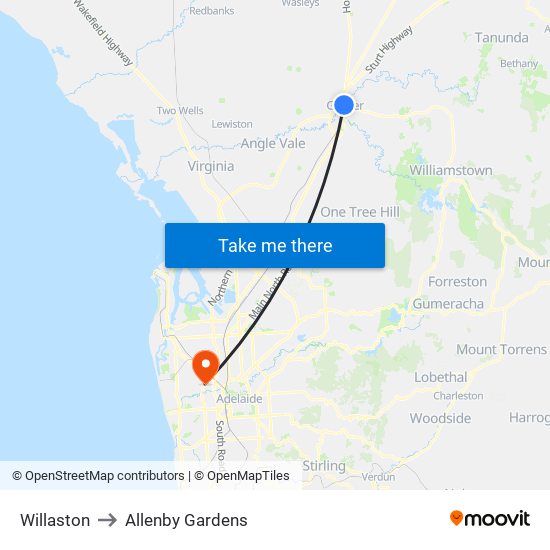 Willaston to Allenby Gardens map