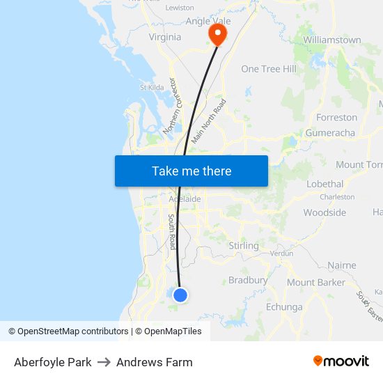 Aberfoyle Park to Andrews Farm map