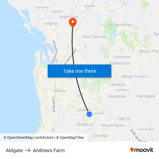 Aldgate to Andrews Farm map