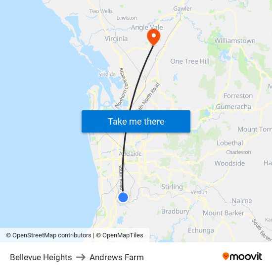 Bellevue Heights to Andrews Farm map