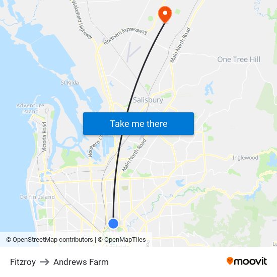 Fitzroy to Andrews Farm map