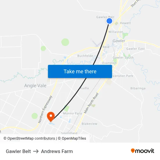 Gawler Belt to Andrews Farm map
