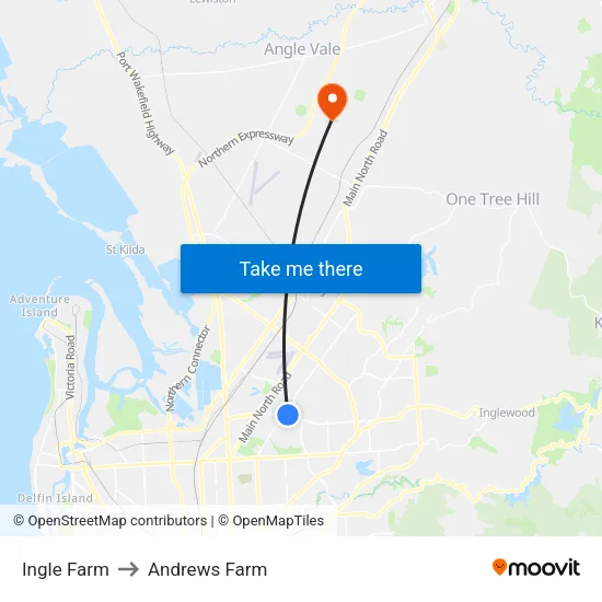Ingle Farm to Andrews Farm map