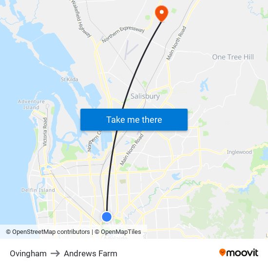 Ovingham to Andrews Farm map