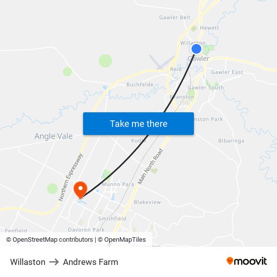 Willaston to Andrews Farm map