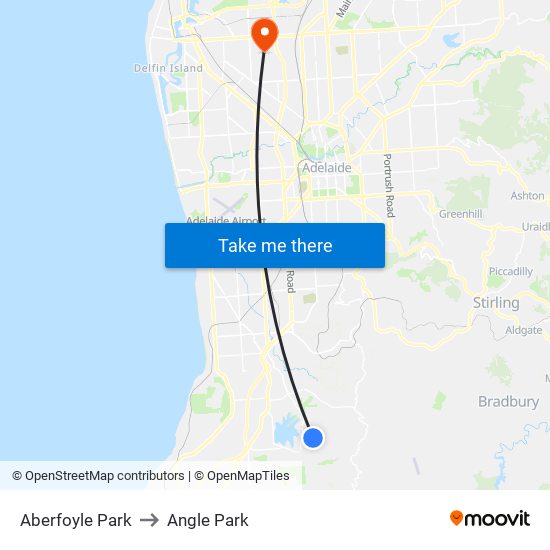 Aberfoyle Park to Angle Park map