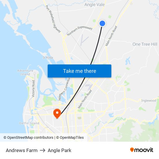 Andrews Farm to Angle Park map