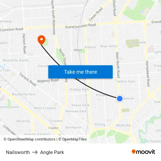 Nailsworth to Angle Park map