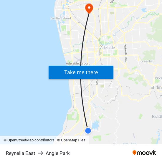 Reynella East to Angle Park map