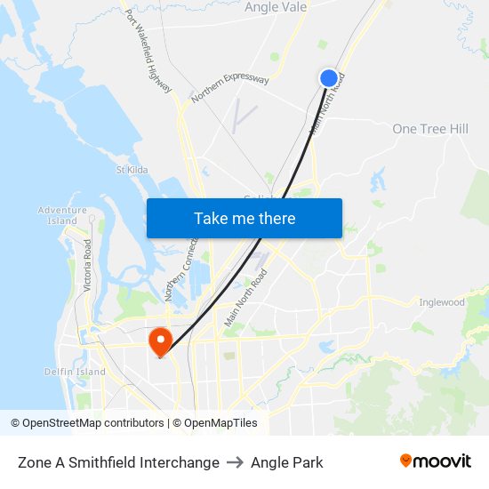 Zone A Smithfield Interchange to Angle Park map