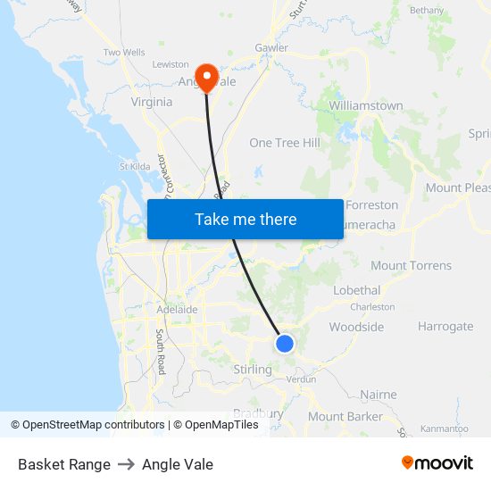 Basket Range to Angle Vale map