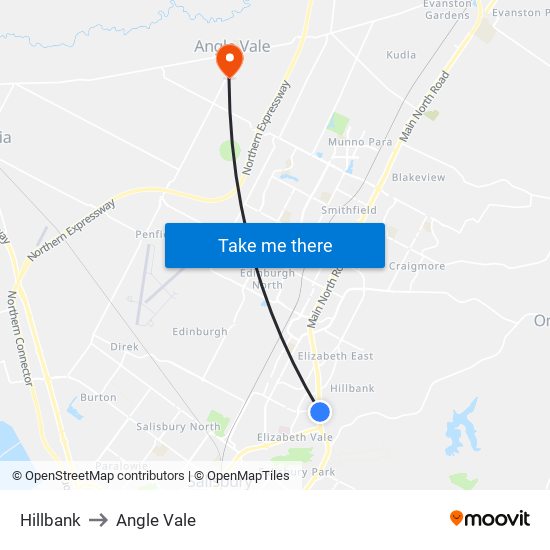 Hillbank to Angle Vale map