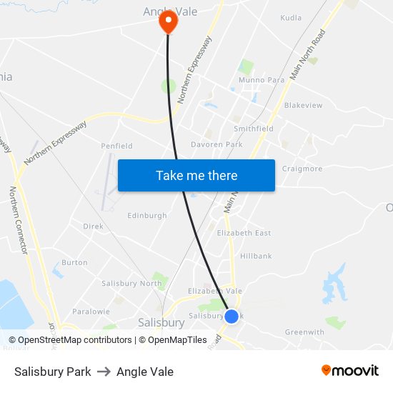 Salisbury Park to Angle Vale map