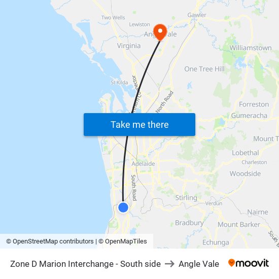 Zone D Marion Interchange - South side to Angle Vale map