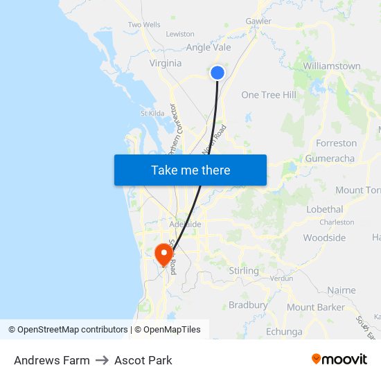 Andrews Farm to Ascot Park map