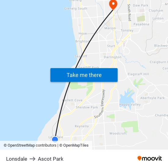 Lonsdale to Ascot Park map