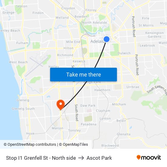 Stop I1 Grenfell St - North side to Ascot Park map