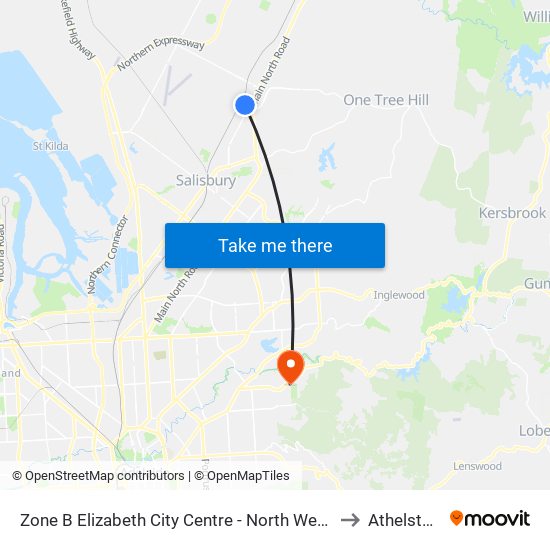 Zone B Elizabeth City Centre - North West side to Athelstone map