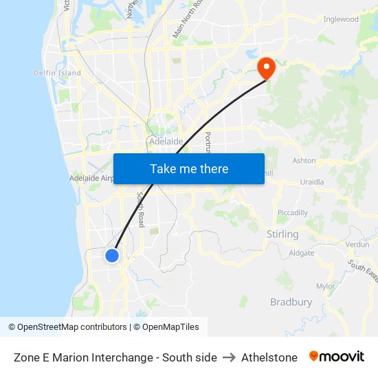 Zone E Marion Interchange - South side to Athelstone map