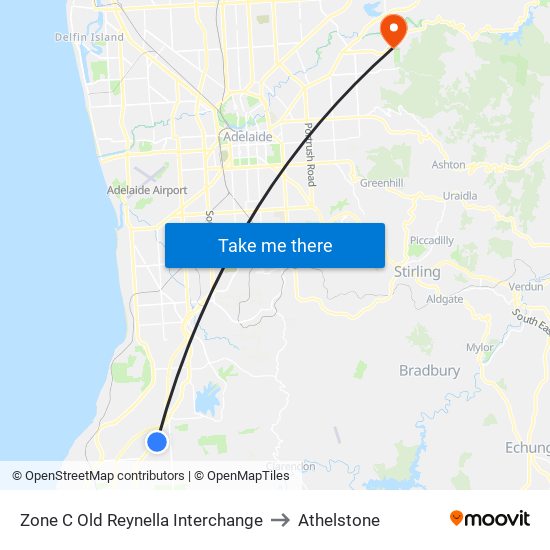 Zone C Old Reynella Interchange to Athelstone map