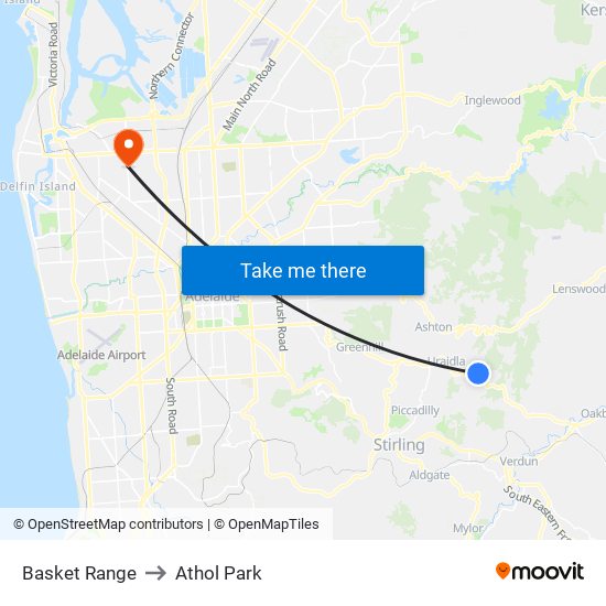 Basket Range to Athol Park map