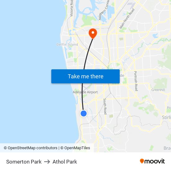 Somerton Park to Athol Park map