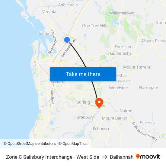 Zone C Salisbury Interchange - West Side to Balhannah map