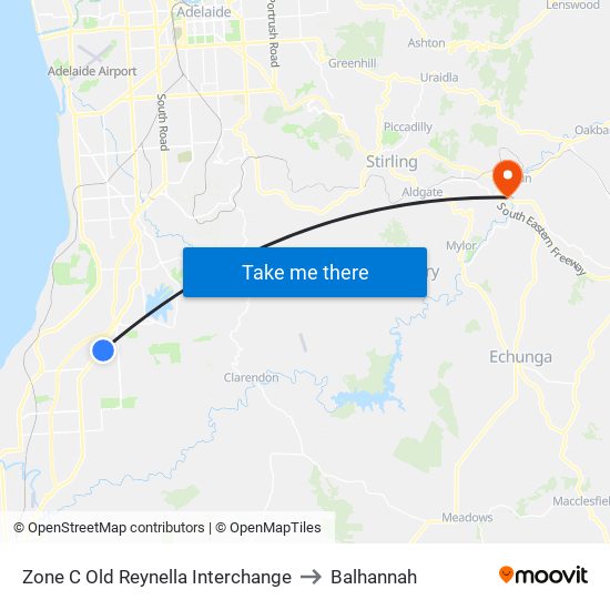 Zone C Old Reynella Interchange to Balhannah map