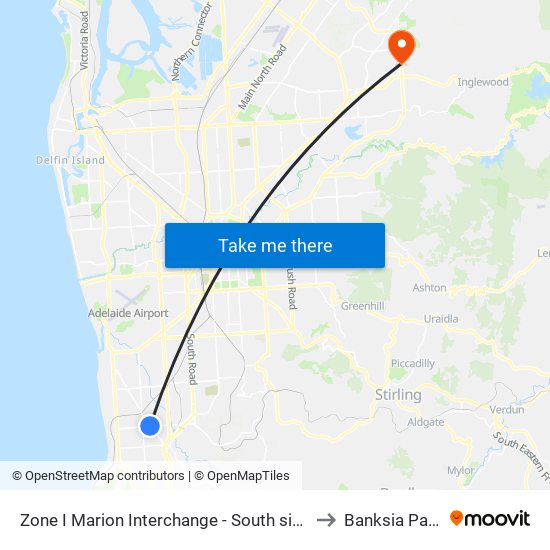 Zone I Marion Interchange - South side to Banksia Park map